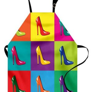Abakuhaus Kochschürze Höhenverstellbar Klare Farben ohne verblassen, High Heels Bunte Schuhe Pop-Art