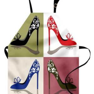 Abakuhaus Kochschürze Höhenverstellbar Klare Farben ohne verblassen, High Heels Floral ornamental Schuhe