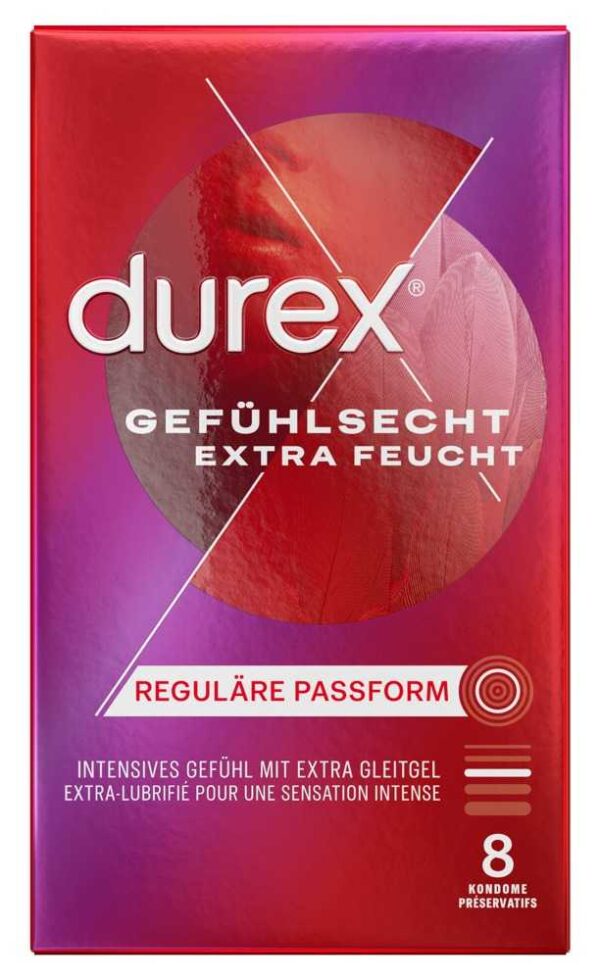 Durex 8 Gefühlsecht Extra Feucht Kondome 56 mm