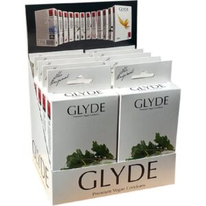 Glyde Kondome Glyde Ultra, 10x10 vegane Kondome Spar-Set, Sorte: Supermax, Zertifiziert mit der Veganblume, Gefühlsecht & Reißfest, Geruchs- und Geschmacksneutral, Größe XXL