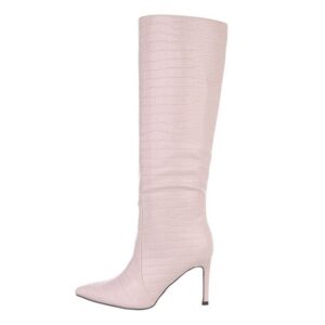 Ital-Design Damen Elegant High-Heel-Stiefel Pfennig-/Stilettoabsatz High-Heel Stiefel in Altrosa