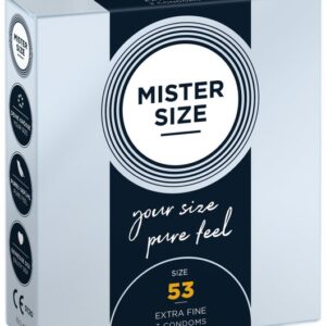 MISTER SIZE Kondome 3 Stück, Nominale Breite 53mm, gefühlsecht & feucht