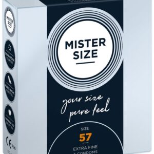 MISTER SIZE Kondome 3 Stück, Nominale Breite 57mm, gefühlsecht & feucht