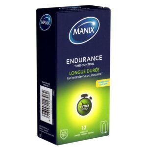 Manix Kondome ENDURANCE TimeControl - Longue Durée (aktverlängernd) Packung mit, 12 St., aktverlängernde Kondome mit Benzokain