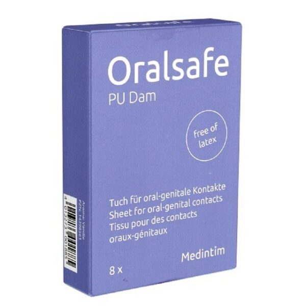 Medintim Kondome MedIntim "Oral Safe PU Vanilla" latexfreie Lecktücher Packung mit, 8 St., geeignet für Allergiker, ohne Latex, mit Vanille-Duft