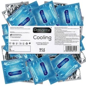 Pasante Kondome Pasante "Cooling" gerippte Kondome mit Spezialbeschichtung Packung mit, 144 St., kühlender Effekt für mehr Ausdauer
