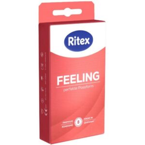 Ritex Kondome "Feeling" Perfekte Passform Packung mit, 8 St., Kondome mit perfekter Passform und angenehmen Geruch