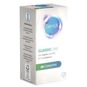 SensX Kondome Classic Line Packung mit, 20 St., klassische Kondome, mit komfortabler Passform, ohne tierliche Produkte