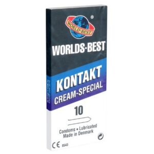 Worlds-Best Kondome Worlds Best "Kontakt Cream Special" gefühlsechte Kondome Packung mit, 10 St., Kondome aus Dänemark