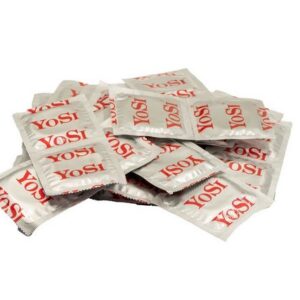 YOSI Kondome 50er Mixed, 53mm, 5 Sorten, je 10 Stück: Ribbed, Ultra Thin, Banane, Erdbeere & Traube