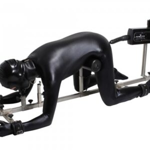 Stainless steel BDSM floor pillory set with Fuck Machine