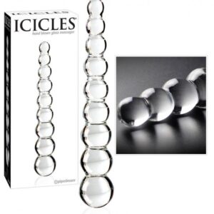 Icicles no. 2 glass dildo with stimulus balls