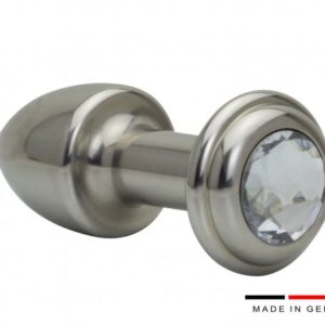 Noble stainless steel Buttplug 35 mm with stone