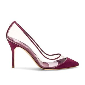 Manolo Blahnik HIGH HEELS PACHANA in Dunkelviolett - Burgundy. Size 38.5 (also in 39.5).