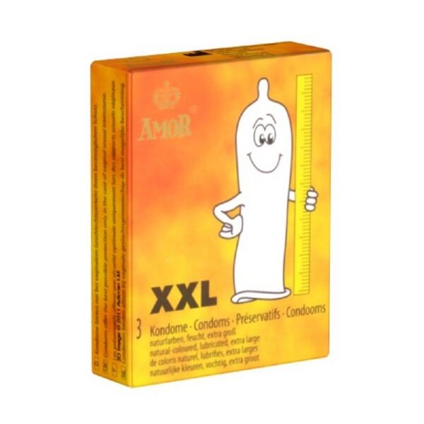 Amor XXL-Kondome XXL Packung mit, 3 St., größere Kondome, Kondome für mehr Platz und ein angenehmes Tragegefühl