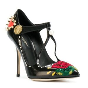 DOLCE & GABBANA DOLCE GABBANA JEWELED ROSE HIGH HEELS PUMPS ABENDSCHUHE SCHUHE SANDAL Pumps