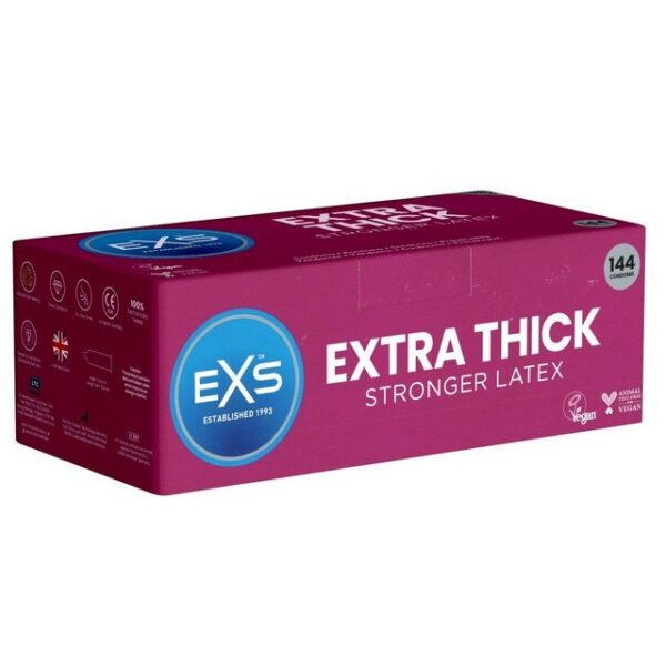 EXS Kondome Extra Thick (Extra Safe) - starke Kondome Packung mit, 144 St., Kondome mit dicker Wandstärke, strapazierfähig und reißfest