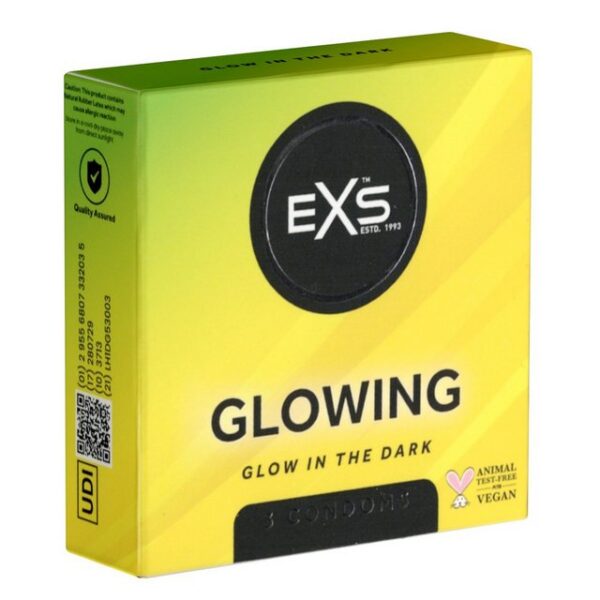 EXS Kondome Glow in the Dark Condoms - Leuchtkondome Packung mit, 3 St., leuchten im Dunkeln