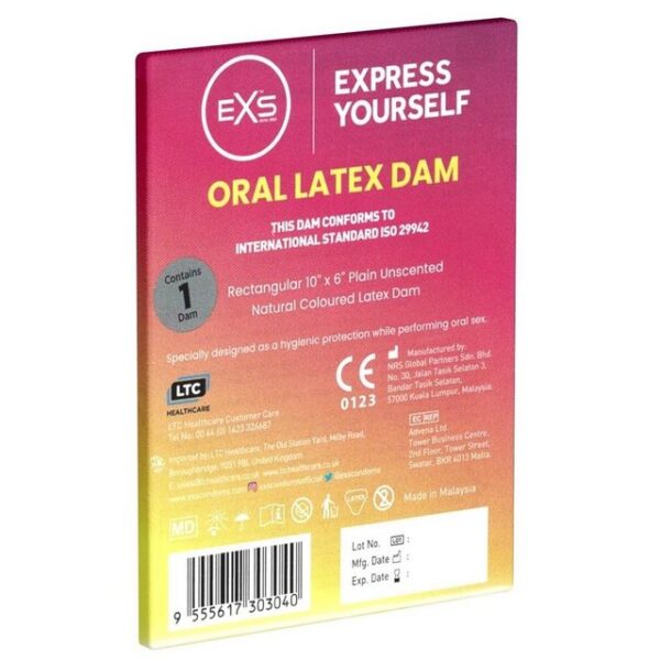 EXS Kondome Oral Latex Dams - Lecktücher aus Latex Packung mit, 1 St., Latextücher ohne Aroma und Geschmack