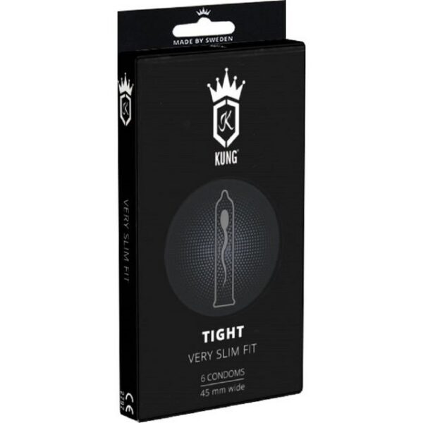 KUNG Kondome Tight - Very Slim Fit (45mm) Packung mit, 6 St., sehr enge Kondome mit 45mm Breite