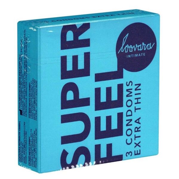 Loovara Kondome Super Feel Packung mit, 3 St., dünnere Kondome, Kondome für gefühlsechtes Vergnügen