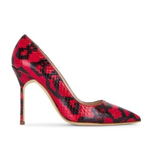 Manolo Blahnik HIGH HEELS in Schlangenlederoptik - Red. Size 40 (also in 36, 37, 37.5, 38, 39, 39.5, 41).