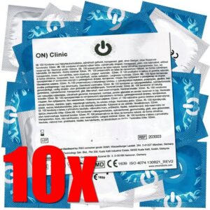 ON Condoms Kondome Clinic 10 Beutel mit je 100 Kondomen, insgesamt, 1000 St., Schutzhüllen, trockene Kondome ohne Reservoir, Maxipack