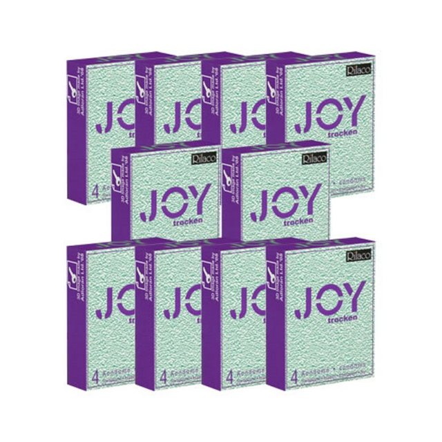 Rilaco Kondome JOY 10 Packungen mit je 4 Kondomen, insgesamt, 40 St., trockene Kondome ohne Gleitmittel, für den sicheren Blowjob