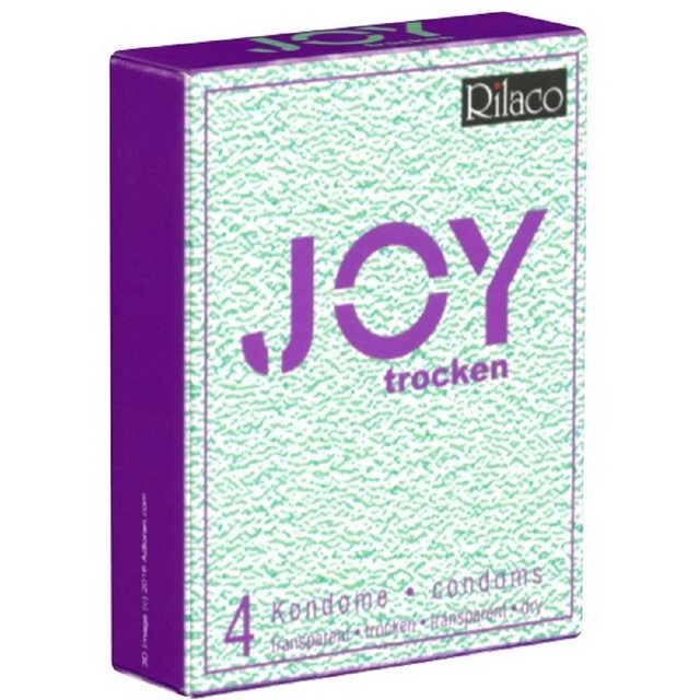Rilaco Kondome JOY Packung mit, 4 St., trockene Kondome ohne Gleitmittel, für den sicheren Blowjob