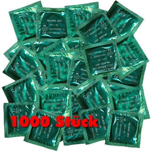 Rilaco Kondome JOY Vorratsbeutel mit, 1000 St., trockene Kondome ohne Gleitmittel, für den sicheren Blowjob