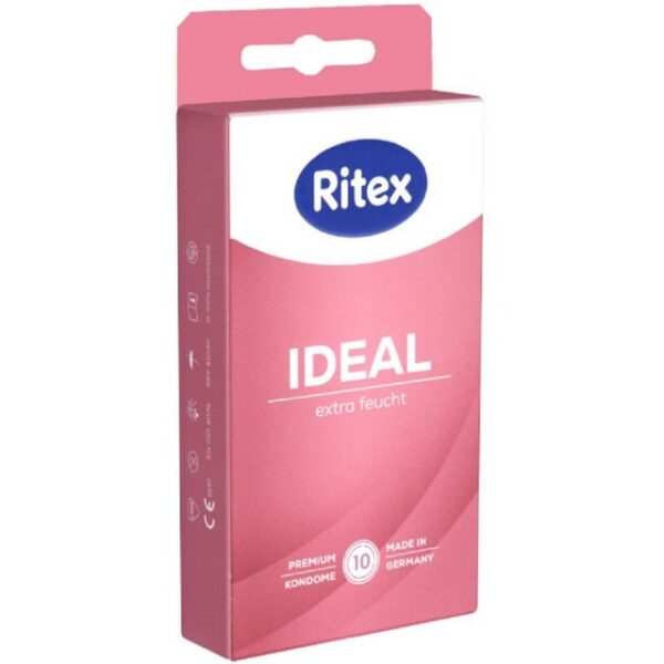 Ritex Kondome "Ideal" Extra Feucht Packung mit, 10 St., extra feuchte Kondome mit 50% mehr Gleitmittel