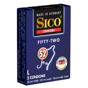 SICO Kondome Size "Fifty-Two" Größe L (52mm) Packung mit, 2 St., Kondome nach Maß