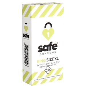 Safe XXL-Kondome KING Size XL (Extra Long & Wide) Packung mit, 10 St., große Kondome für ein sicheres Gefühl