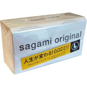 Sagami XXL-Kondome Original 0.02 L-Size - für Latex-Allergiker geeignet, Packung mit, 12 St., latexfreie Kondome, ultradünne japanische XL-Kondome