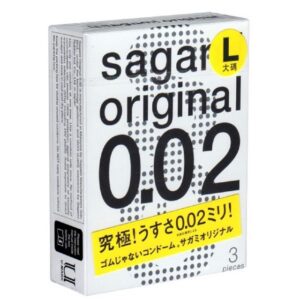 Sagami XXL-Kondome Original 0.02 L-Size - für Latex-Allergiker geeignet, Packung mit, 3 St., latexfreie Kondome, ultradünne japanische XL-Kondome