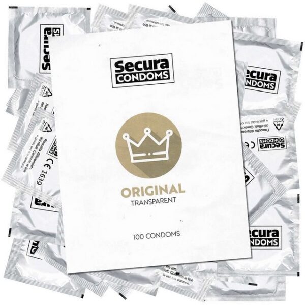 Secura Kondome Original Packung mit, 100 St., transparente Standard-Kondome