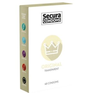 Secura Kondome Original Packung mit, 48 St., transparente Standard-Kondome