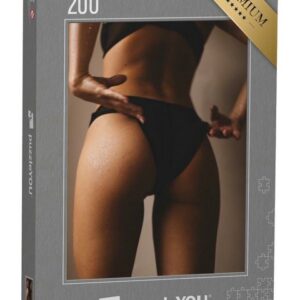 puzzleYOU Puzzle Detailfotografie: eine Frau in schwarzen Dessous, 200 Puzzleteile, puzzleYOU-Kollektionen Erotik