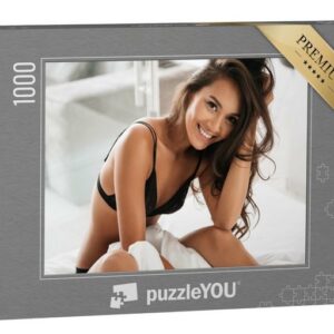 puzzleYOU Puzzle Guten Morgen: Junge Frau in Dessous auf dem Bett, 1000 Puzzleteile, puzzleYOU-Kollektionen Erotik