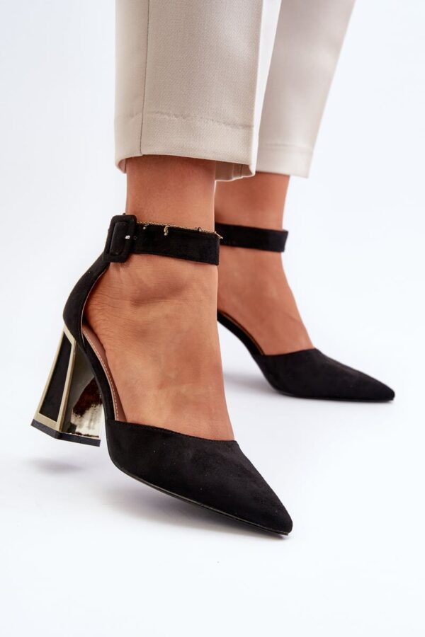 Black Lodho High Heeled Suede Pumps