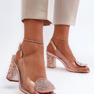 D&A Rose Gold Transparent High Heeled Sandals