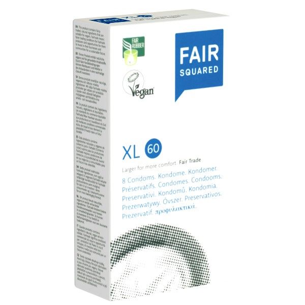 Fair Squared „XL 60“ geräumige Fair-Trade-Kondome, CO²-neutral und vegan