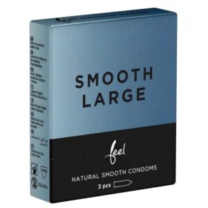 Feel XXL-Kondome Smooth Large - große Größe Packung mit, 3 St., seidenzarte Kondome ohne Latexgeruch, große Kondome mit samtweicher Oberfläche