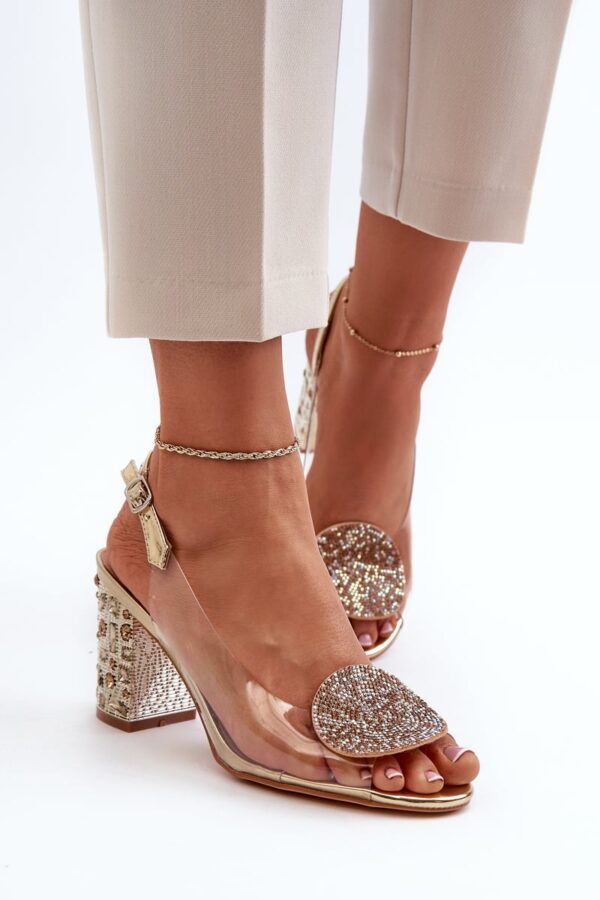 Gold D&A Transparent High Heeled Sandals