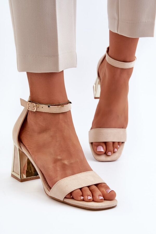 High heeled suede sandals Beige Pholia