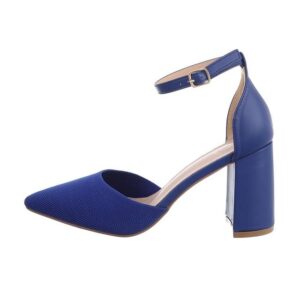 Ital-Design Damen Abendschuhe Elegant Schnürpumps (82291817) Blockabsatz High Heel Pumps in Blau