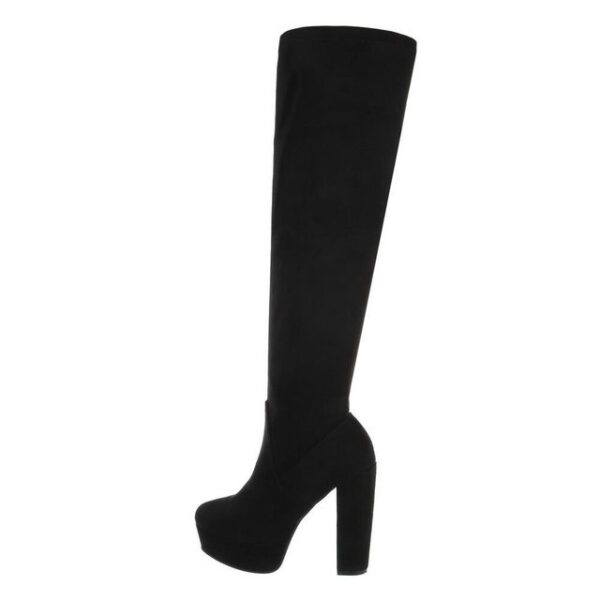 Ital-Design Damen Party & Clubwear Stiefel Blockabsatz High-Heel Stiefel in Schwarz