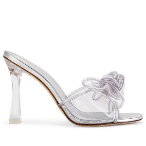 Larroude HIGH-HEELS MARIAH in Metallic Silver. Size 6, 6.5, 7, 7.5, 8, 8.5.