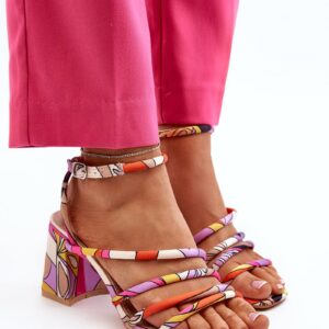 Patterned high-heeled sandals Purple Jenglla