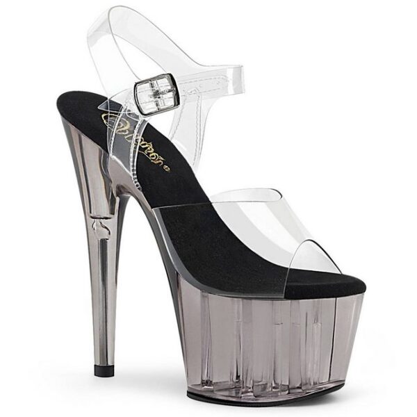 Pleaser Pleaser ADORET Plateau Sandaletten Rauch Transparent Grau EU-39 / US-9 High-Heel-Sandalette (2-tlg)